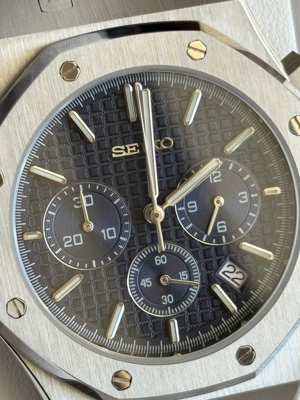 Seiko Mod Royal Oak Chronographe | Navy Blue