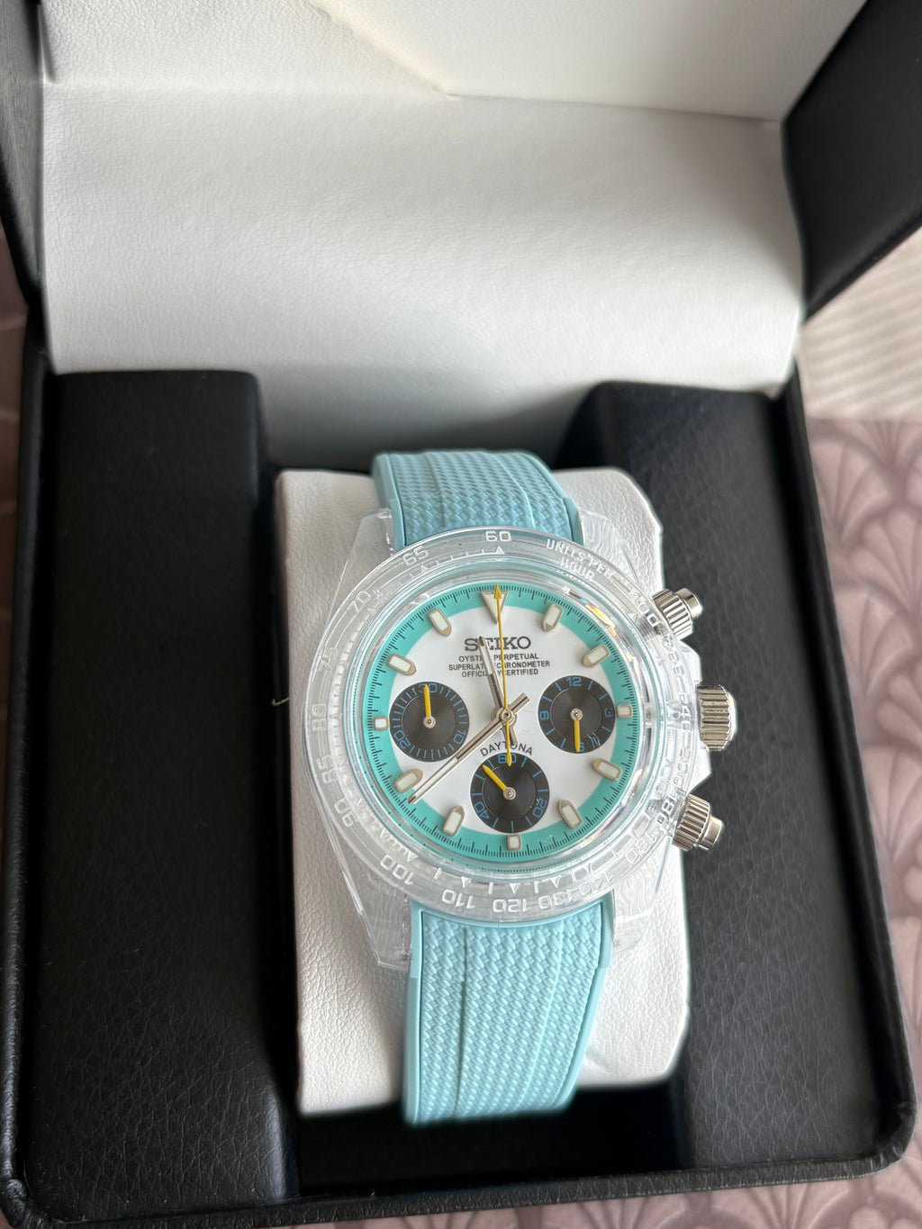 Seiko Mod Daytona Clear | Tiffany