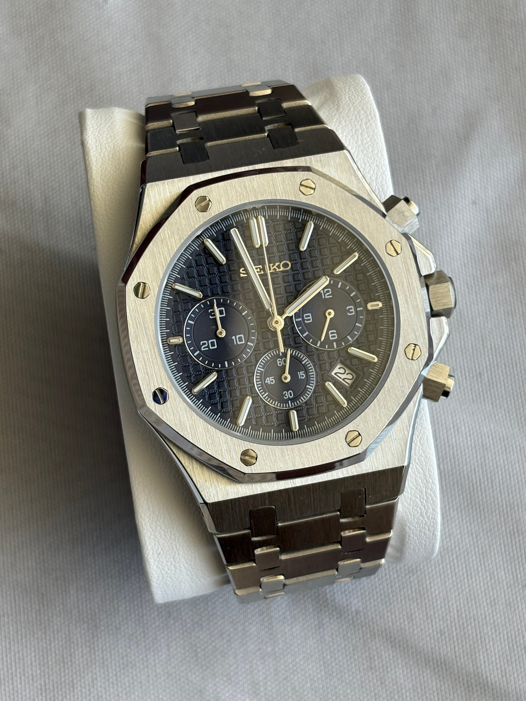 Seiko Mod Royal Oak Chronographe | Navy Blue